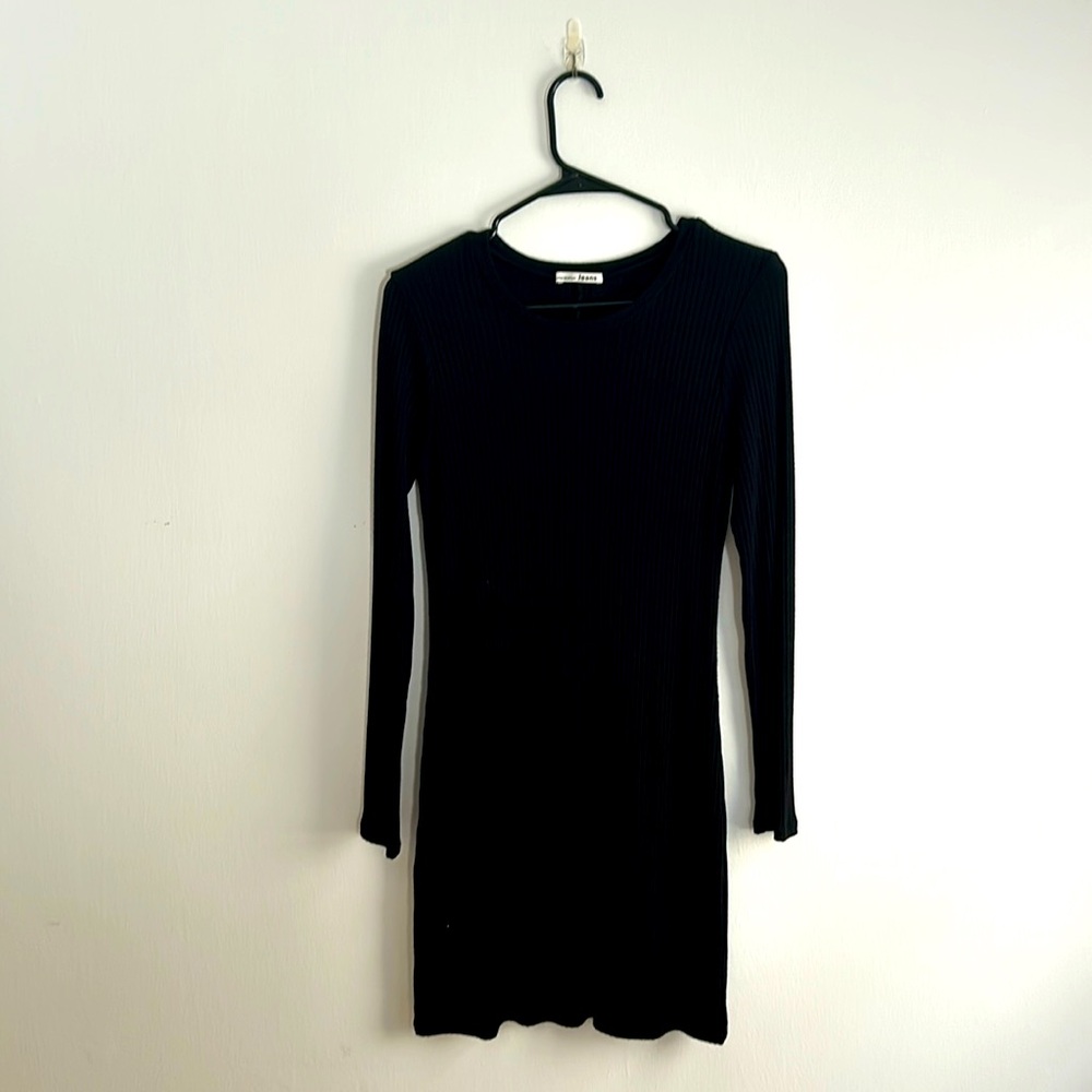 Reformation, black, ribbed mini dress